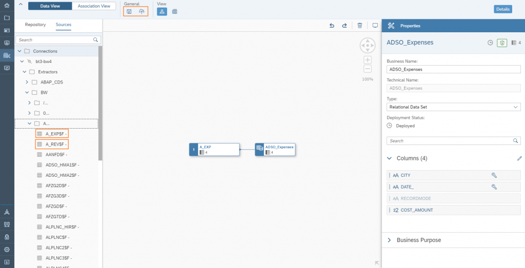 Data Warehouse Cloud: DRAG_ADSO1