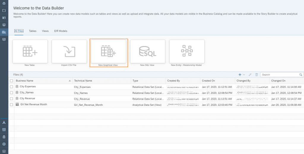 Data Warehouse Cloud: Select GV1