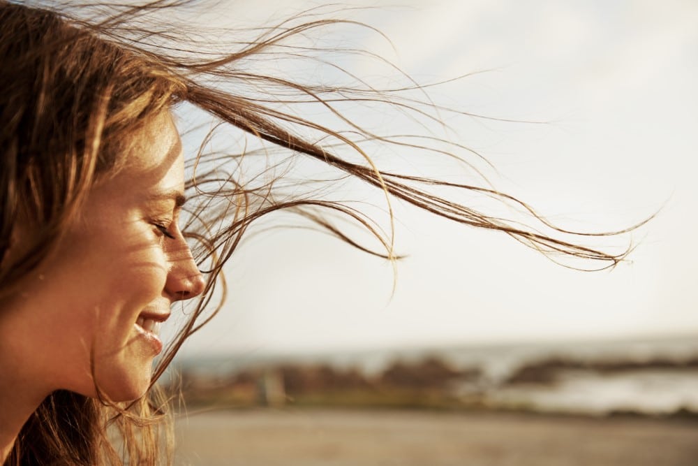 Haare, Frau, Wind, Mensch,