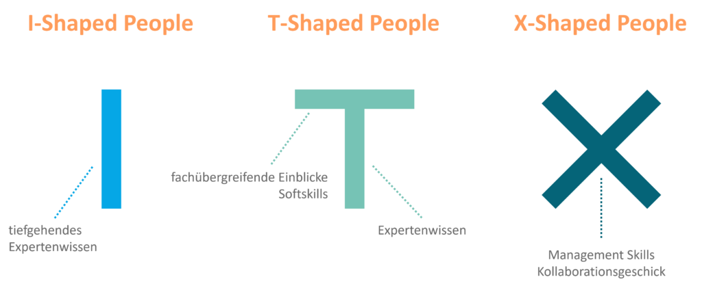 I, X und T-Shaped People, Qualifikationsprofile
