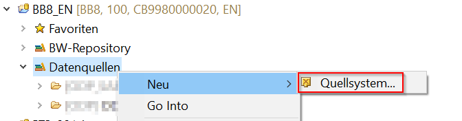 SAP BW Bridge - Quellsystem in Eclipse anschließen Schritt 1