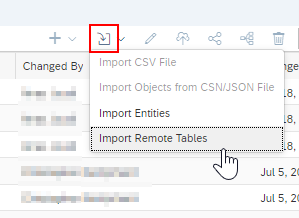 Unter "Import" wählen wir "Import Remote Tables"