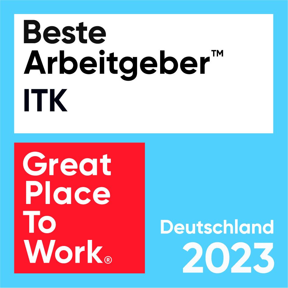 Logo für die Auszeichnung zum besten Arbeitgeber ITK - Great Place To Work 2023