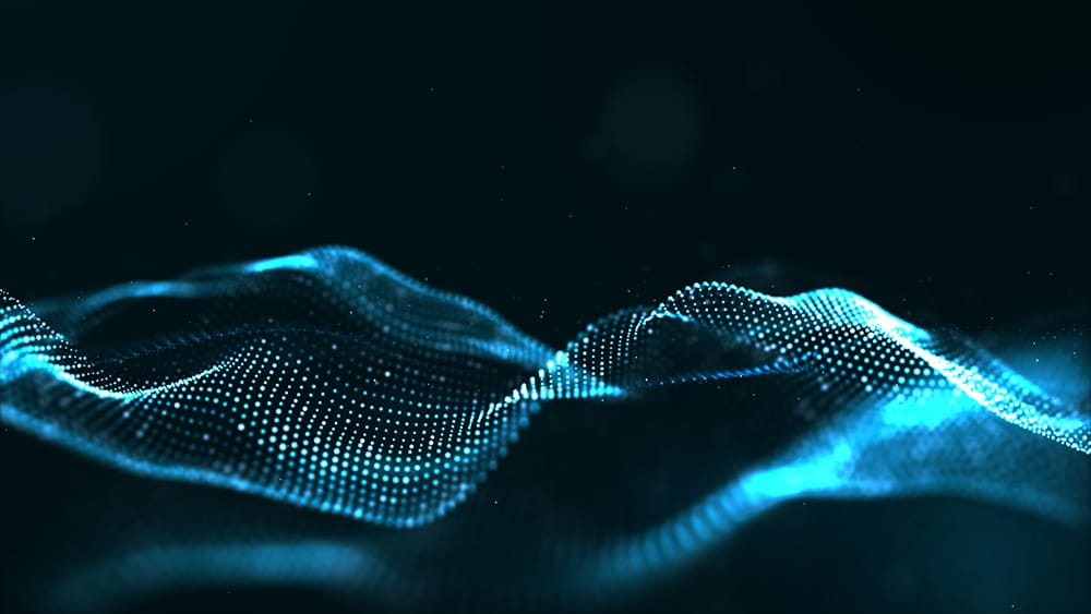 Futuristische, wellenförmige Datenströme