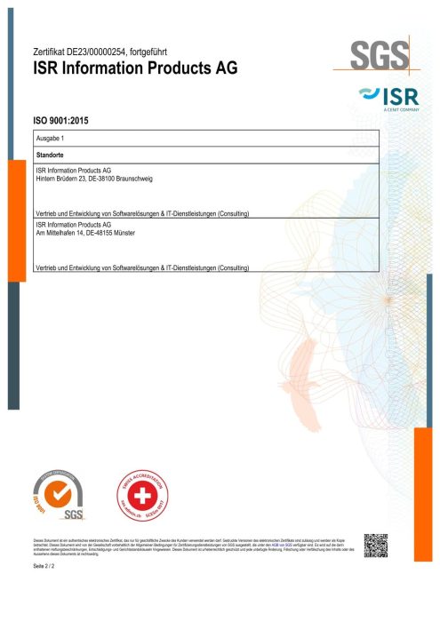 ISO 9001 Zertifikat Seite 2