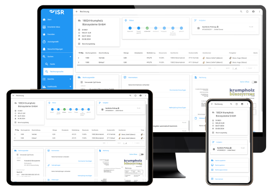 ISR Accounts Payable Flow Software auf unterschiedlichen Devices (Desktop, Tablet, Smartphone)